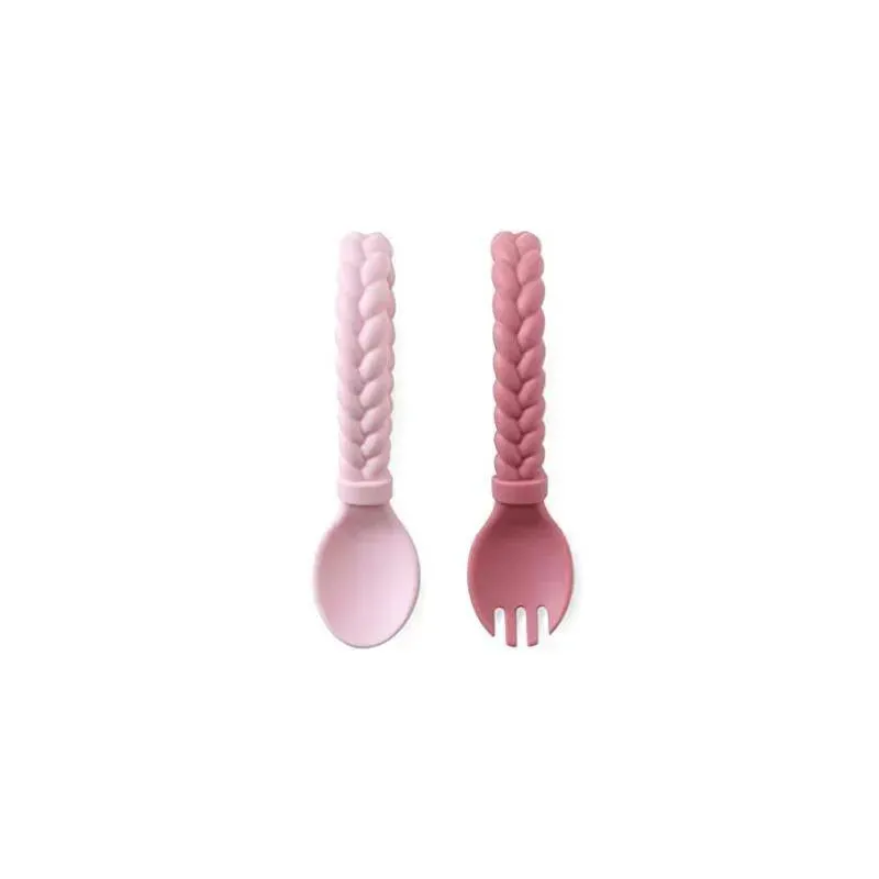 Garfo e Colher Silicone Rosa Itzy