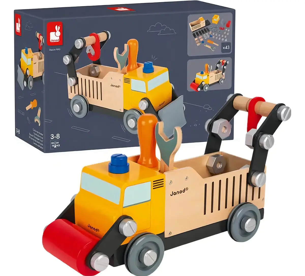Caminhao Trator de Construcao com 43 Pecas Brico Kids