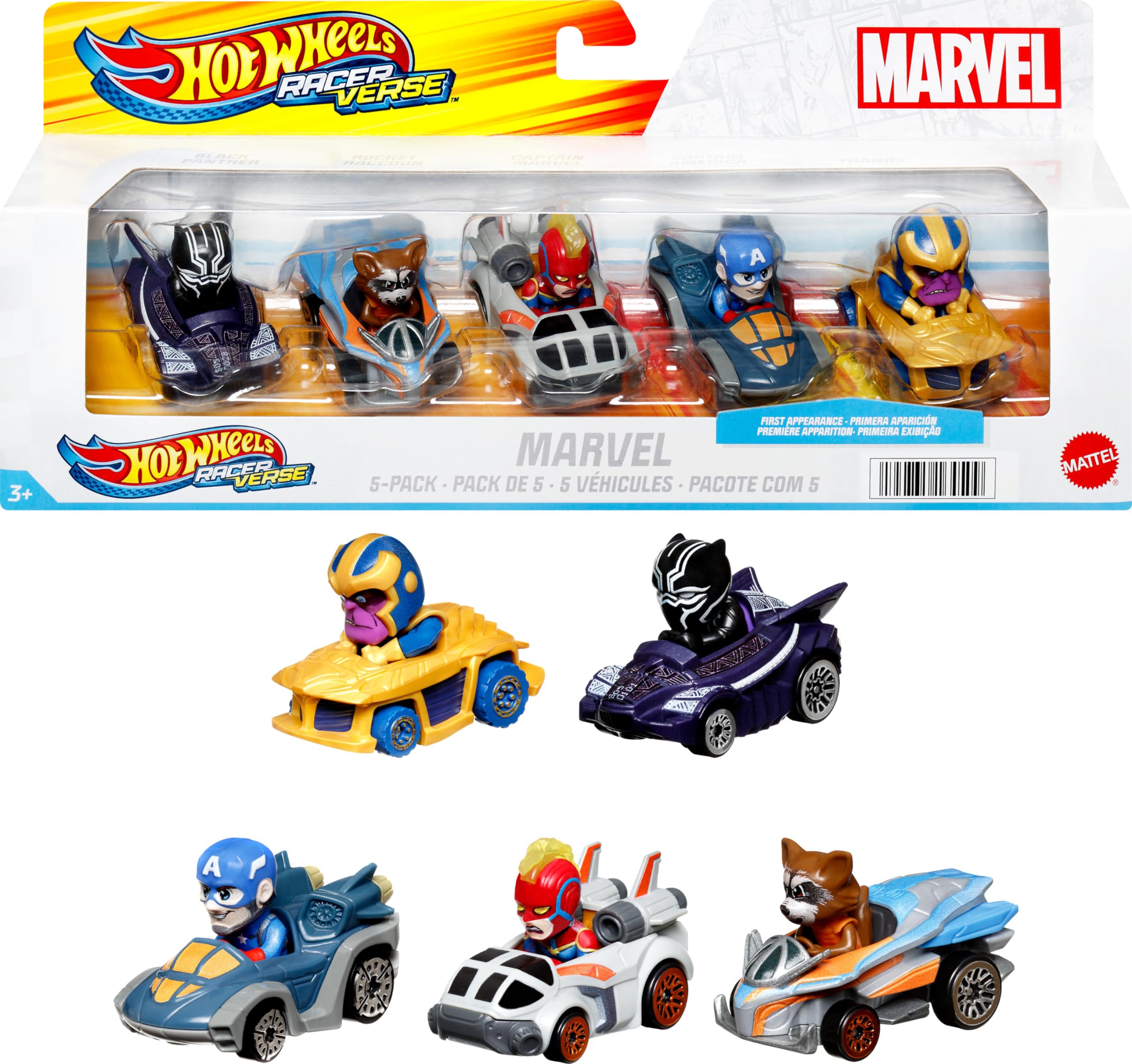 Hot Wheels Raceverse com 5 Marvel