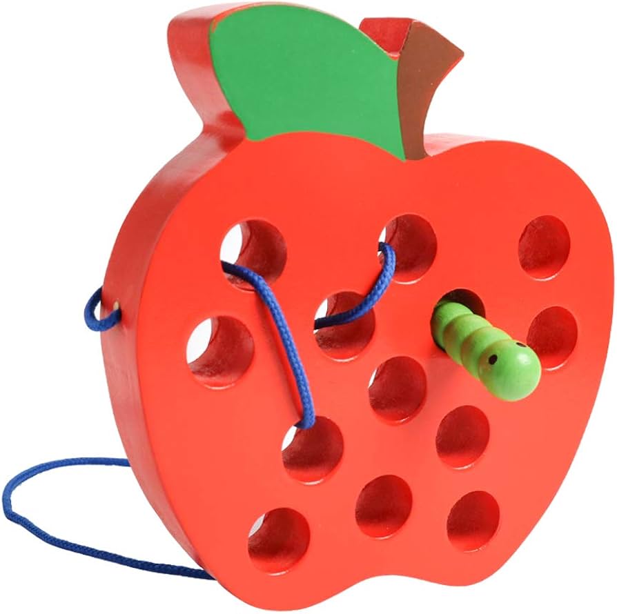 Lacing Apple Wooden Toy