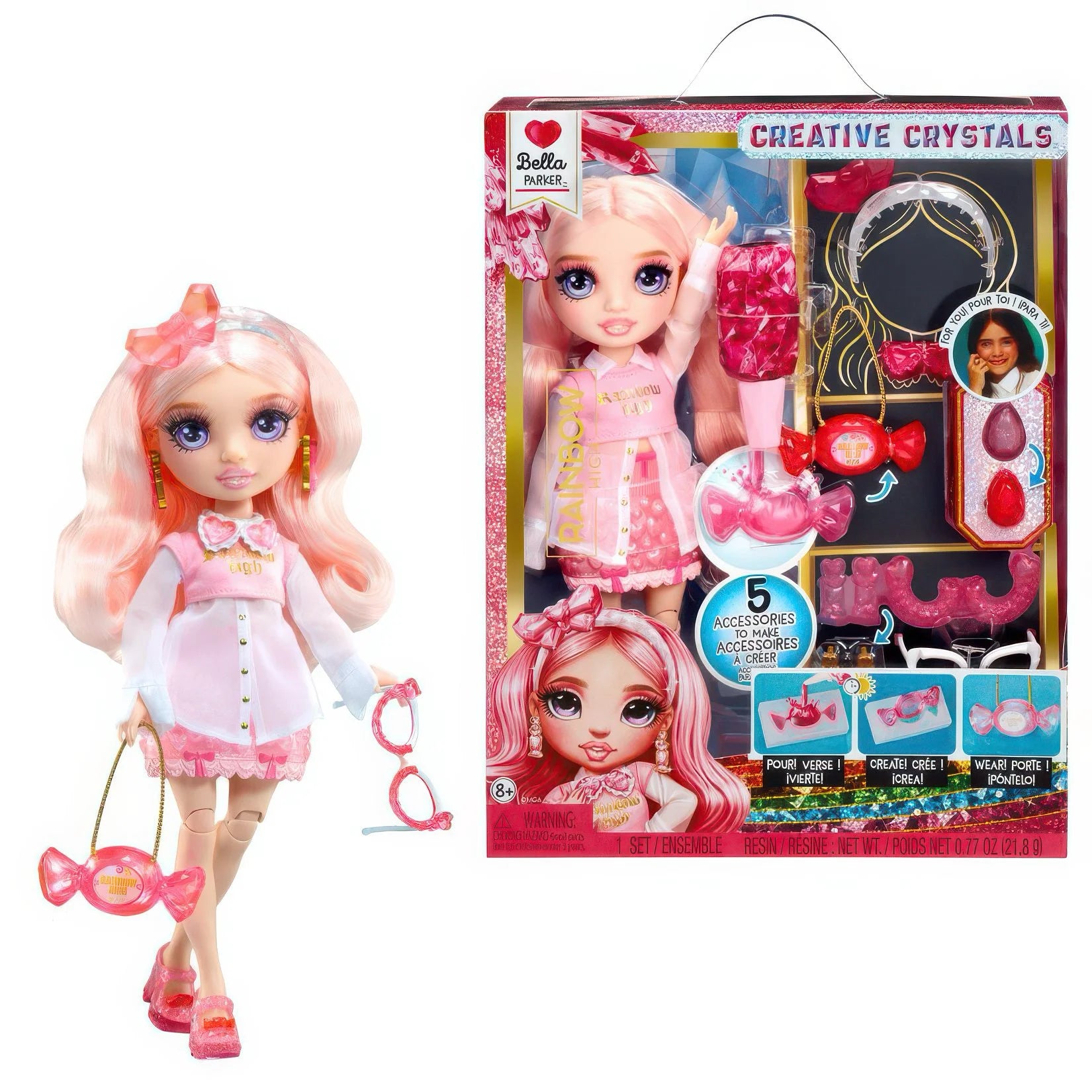 Boneca Rainbow Creative Crystals Bella