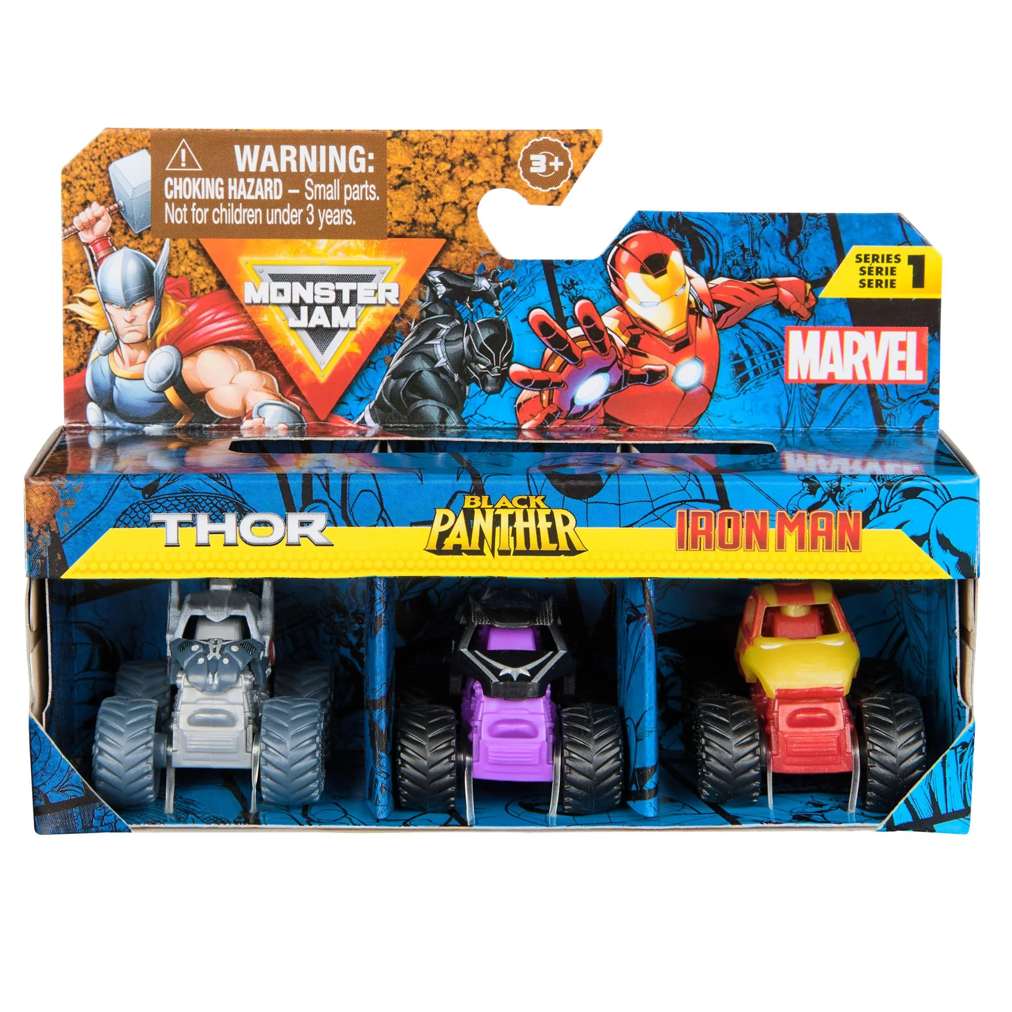 Monster Jam com 3 Superherois