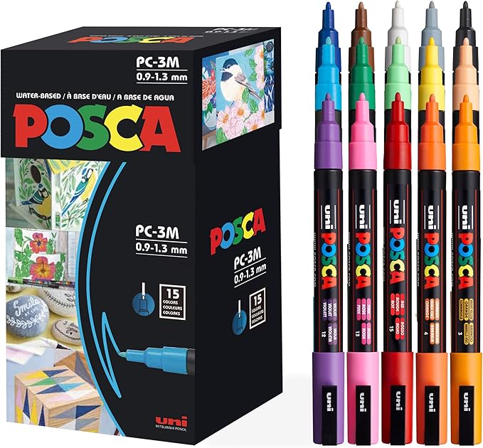15 Canetas Uni Posca 3m