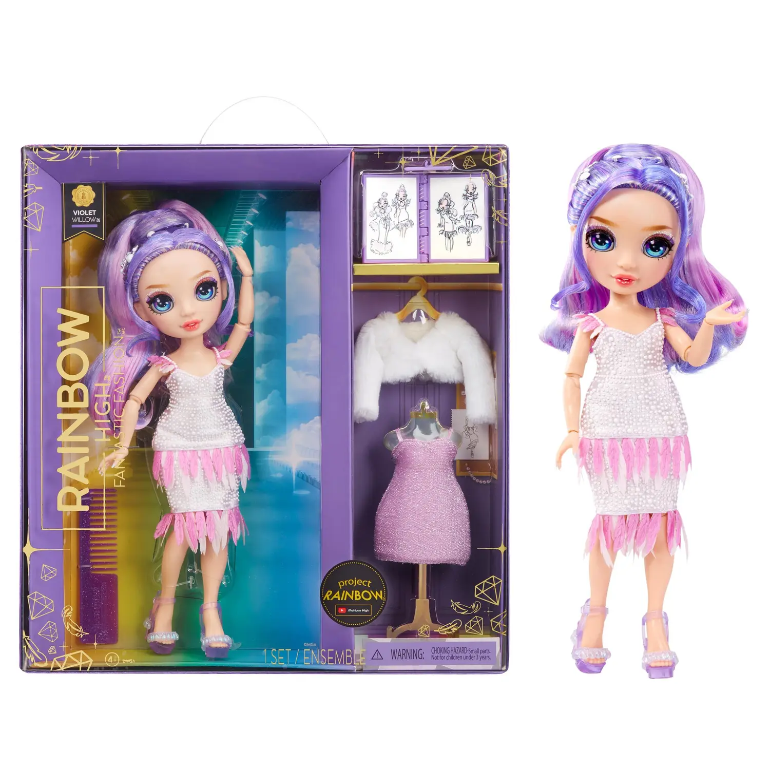 Boneca Rainbow Fantastic Fashion Violet