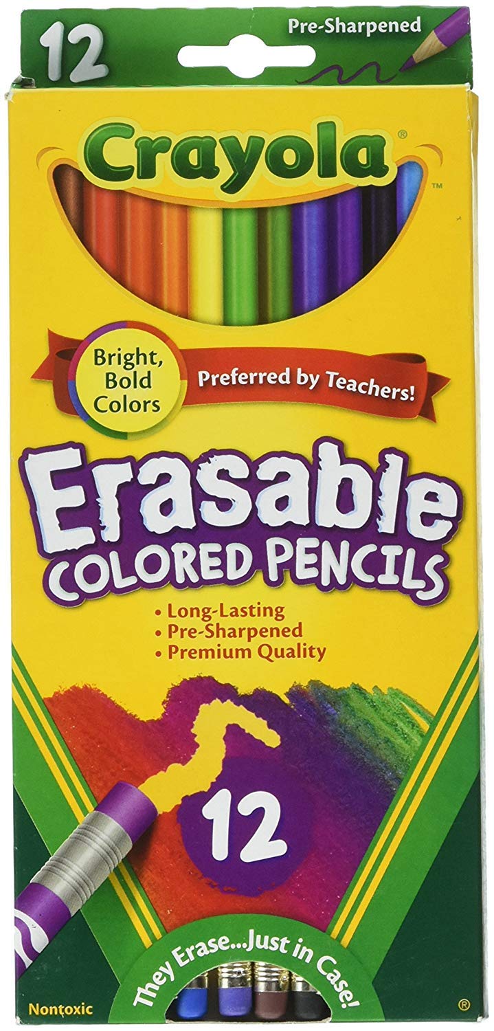 12 Erasable Colored Pencils Crayola