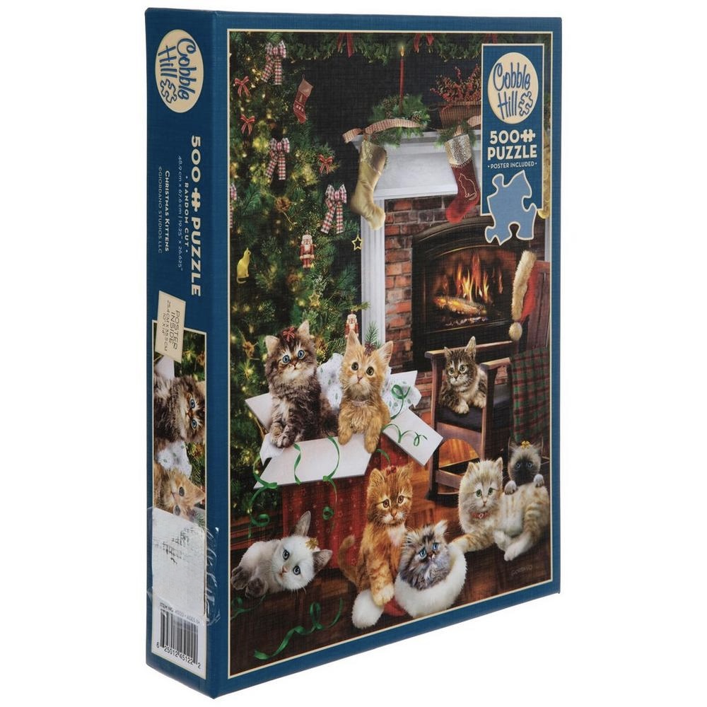 Quebra Cabeca Natal Gatinhos 500 Pcs + Poster