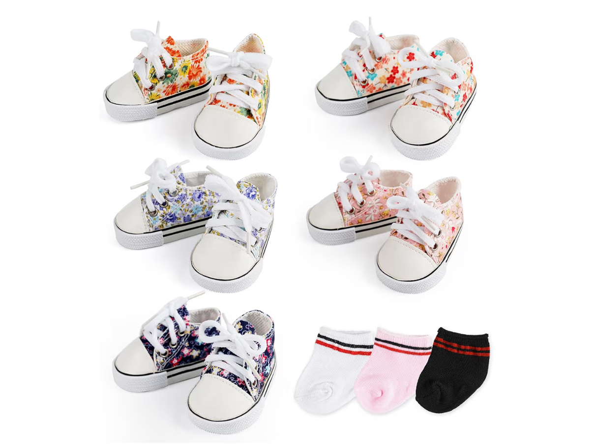 Kit 3 Meias e 5 Tenis Bebe Reborn Babeside