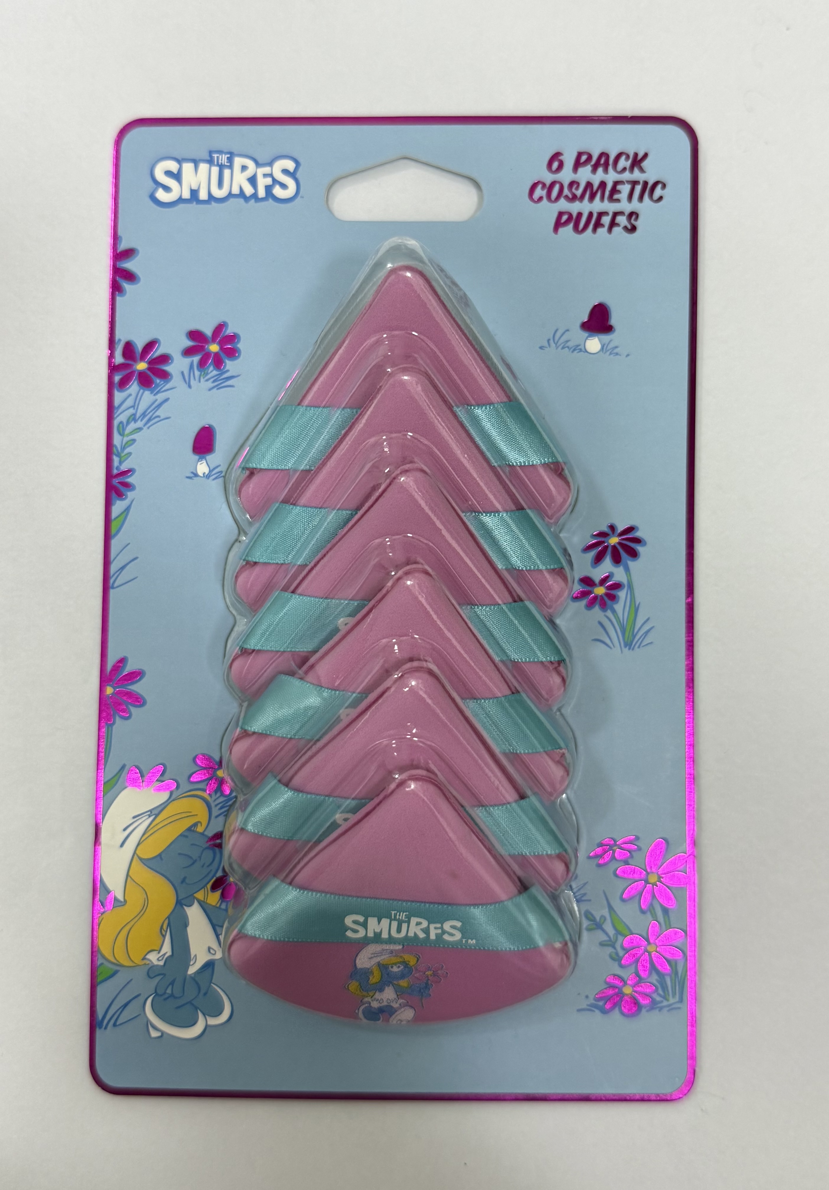 6 Pack Cosmetic Puffs Smurfs