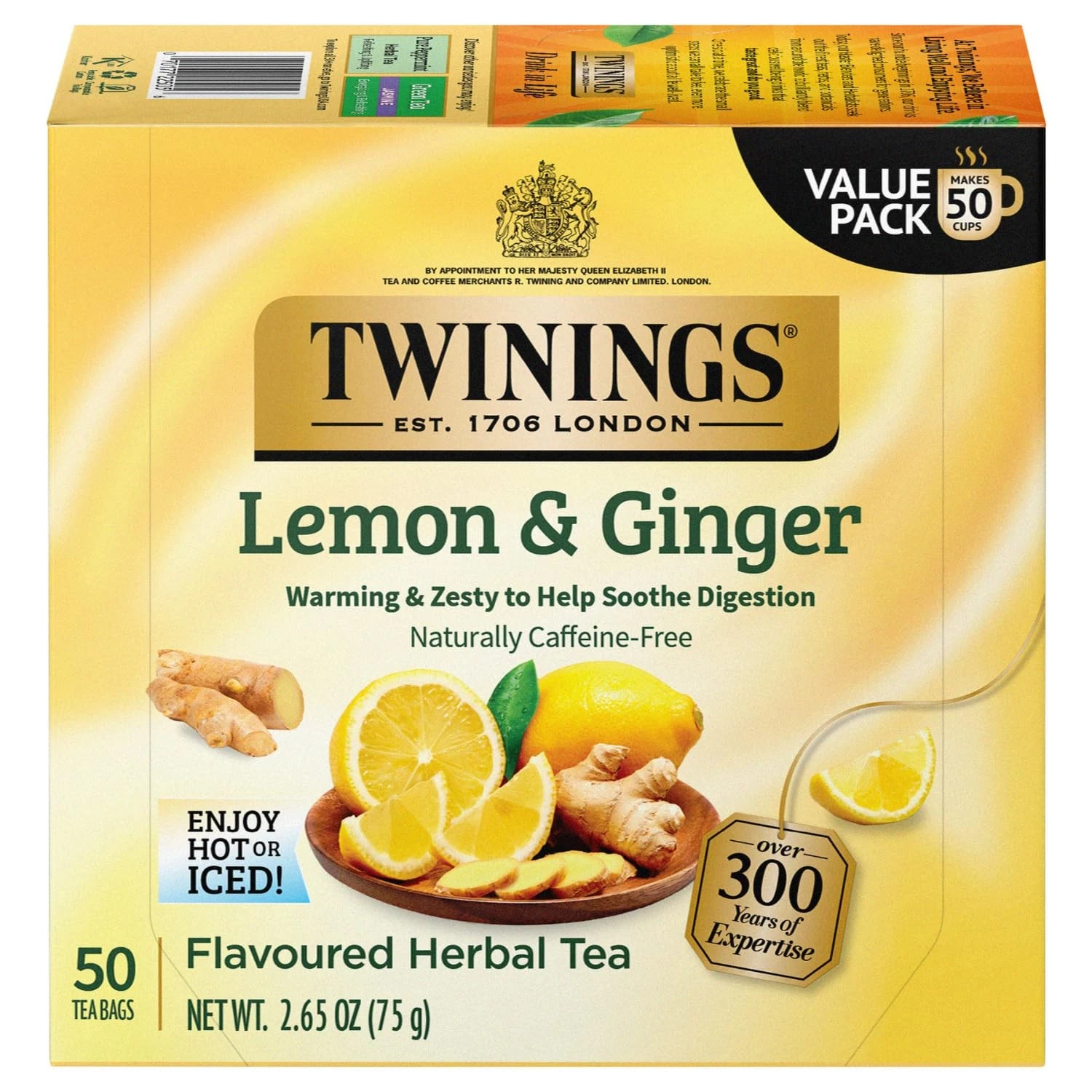 Twinings Tea Lemon & Ginger 50 Bags
