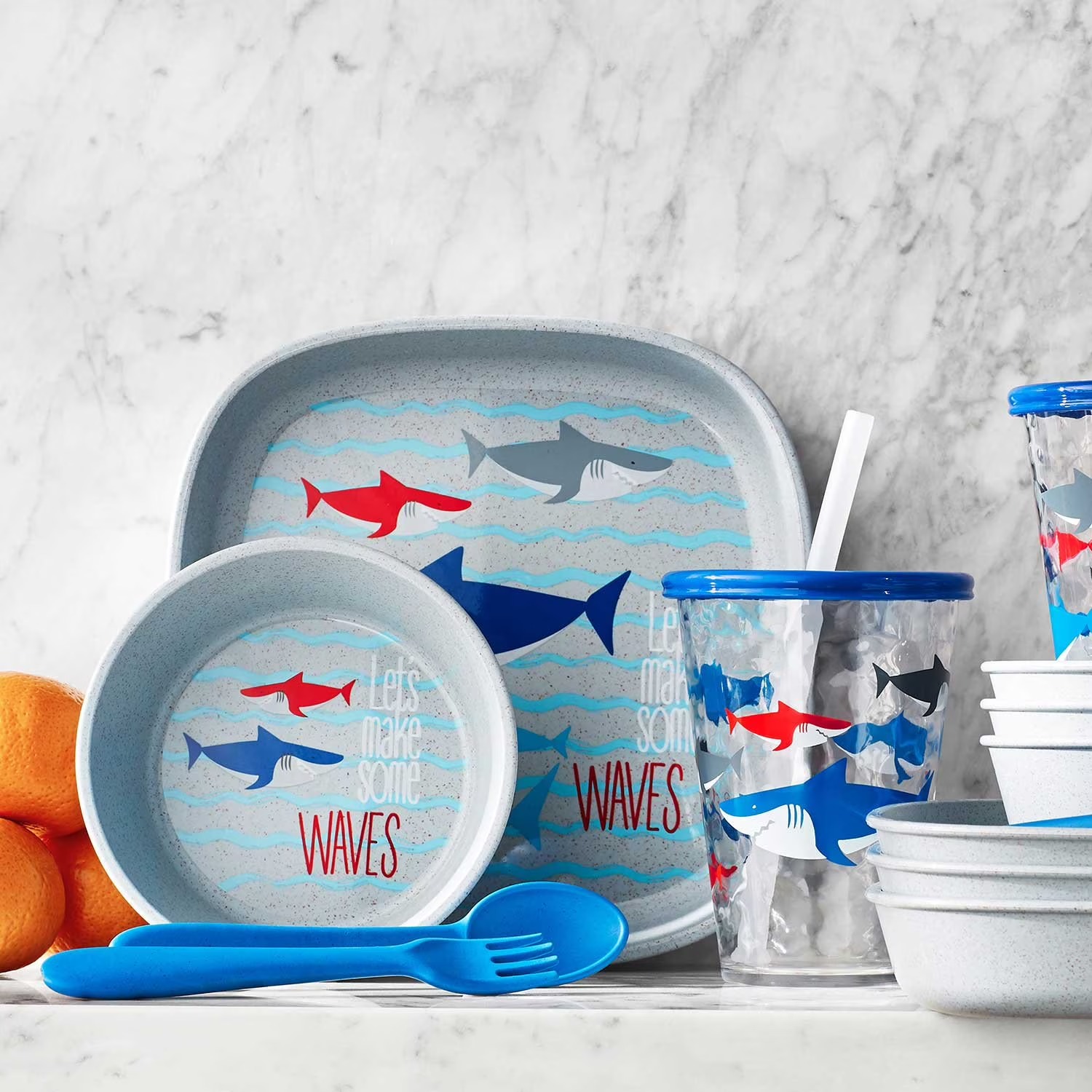 Kids Tableware Set 5 Pieces Tubarão Members Mark