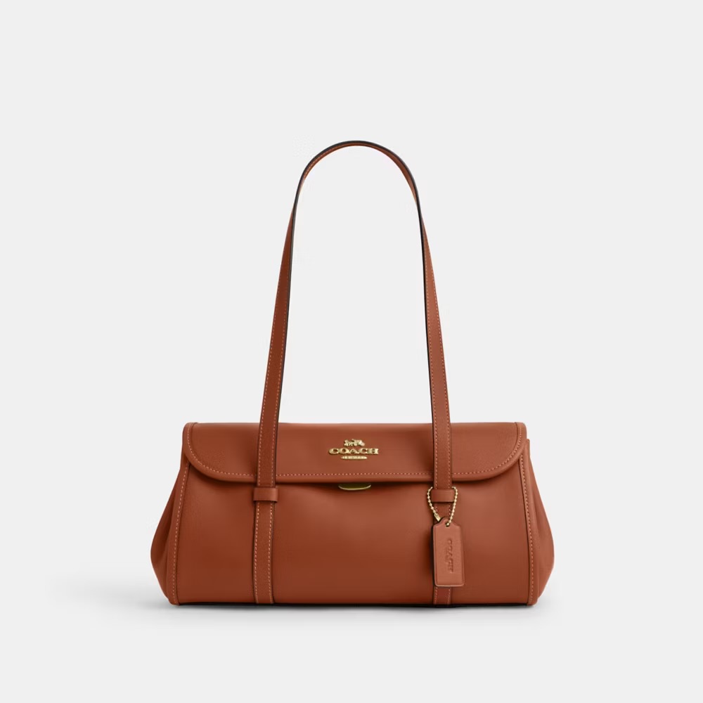 Bolsa Ombro Media Coach Marrom