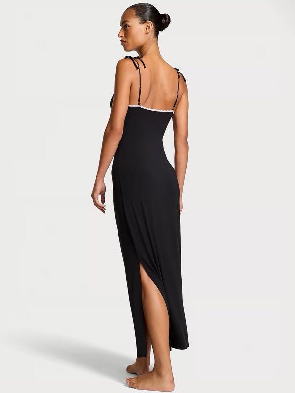 Camisola Longa Algodao Preto Vs