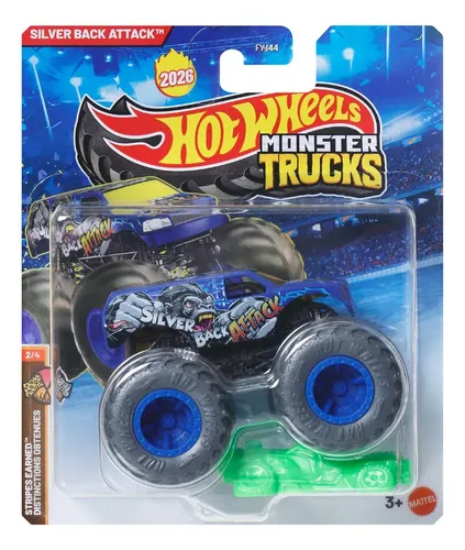 Hotwheels Monster Trucks new26 Silver Back Attack
