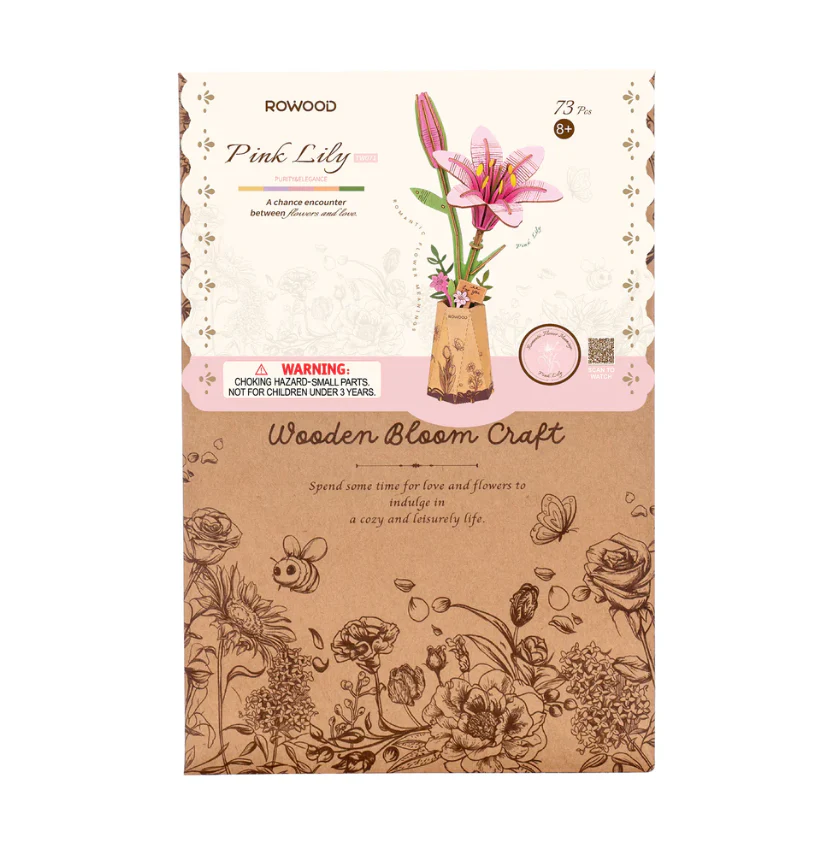 Wooden Bloom Craft Pink Lily 73pcs