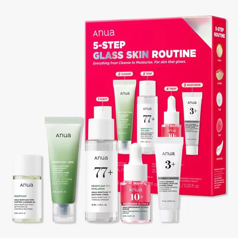 Anua 5 Step Glass Skin Routine