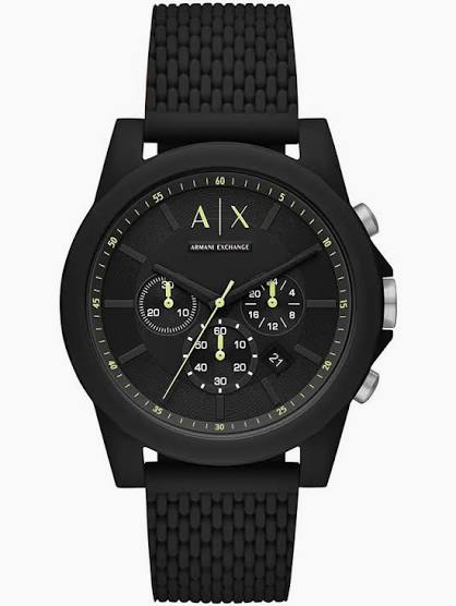 Relogio Masc Armani Silicone Preto