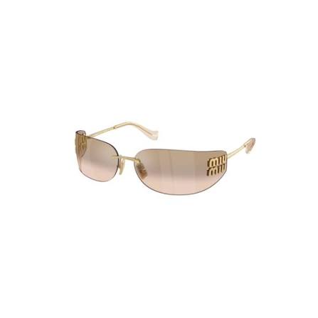 Oculos Feminino Dourado Curvado Miu Miu